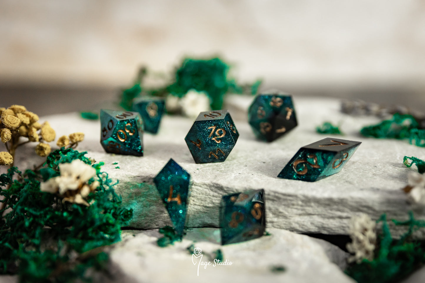 Dark Feywild dice set  (7pcs) alternative shapes