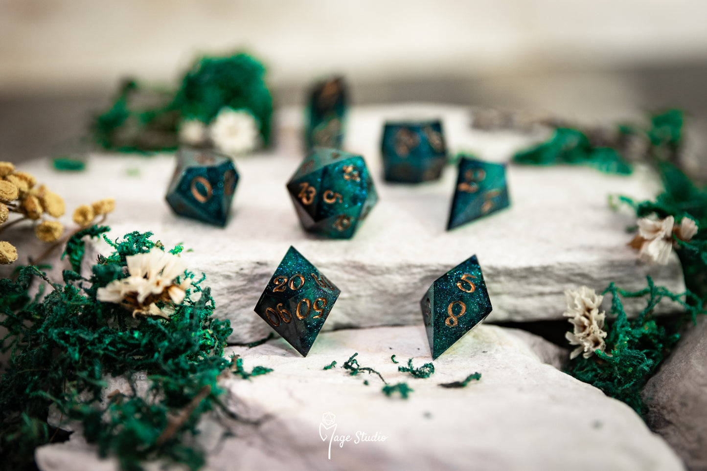 Dark Feywild dice set  (7pcs) alternative shapes
