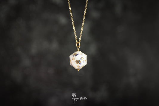 Porcelain D20 dice necklace