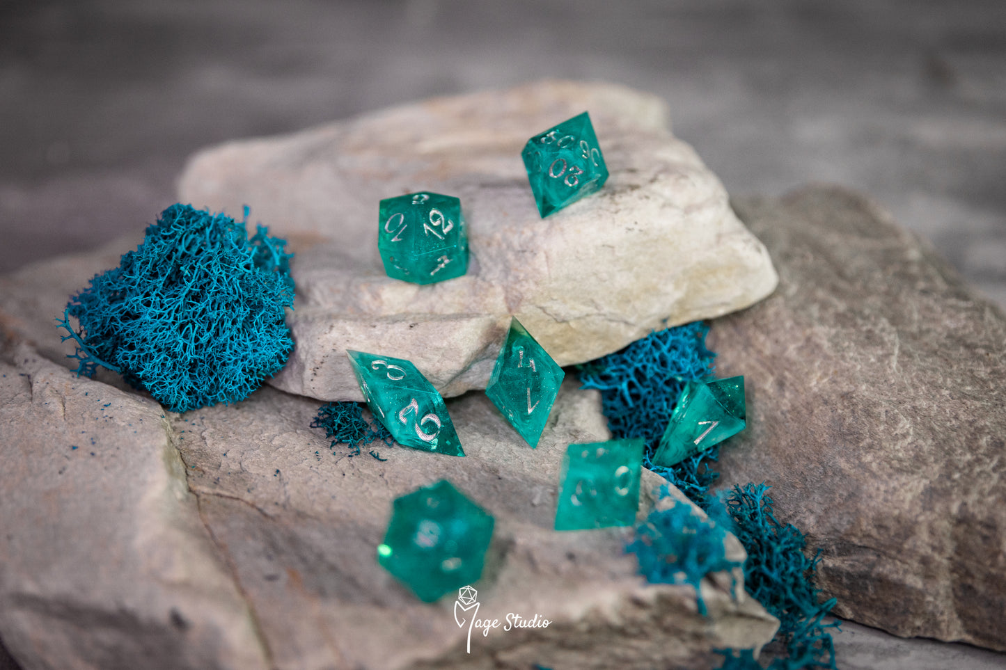 Twilight Glacier dice set  (7pcs) alternative shapes
