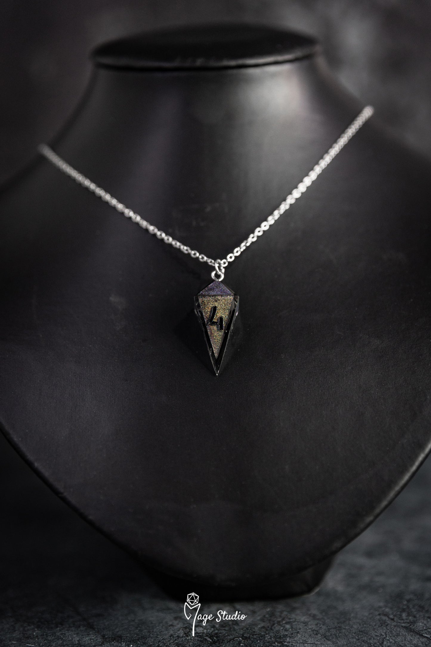Holographic D4 die Necklace