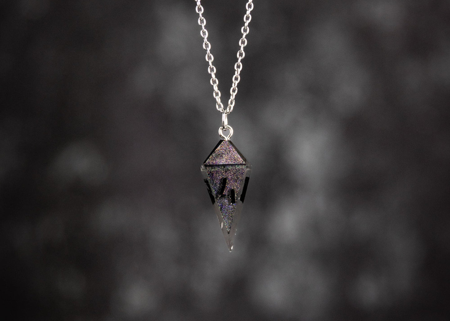 Holographic D4 die Necklace