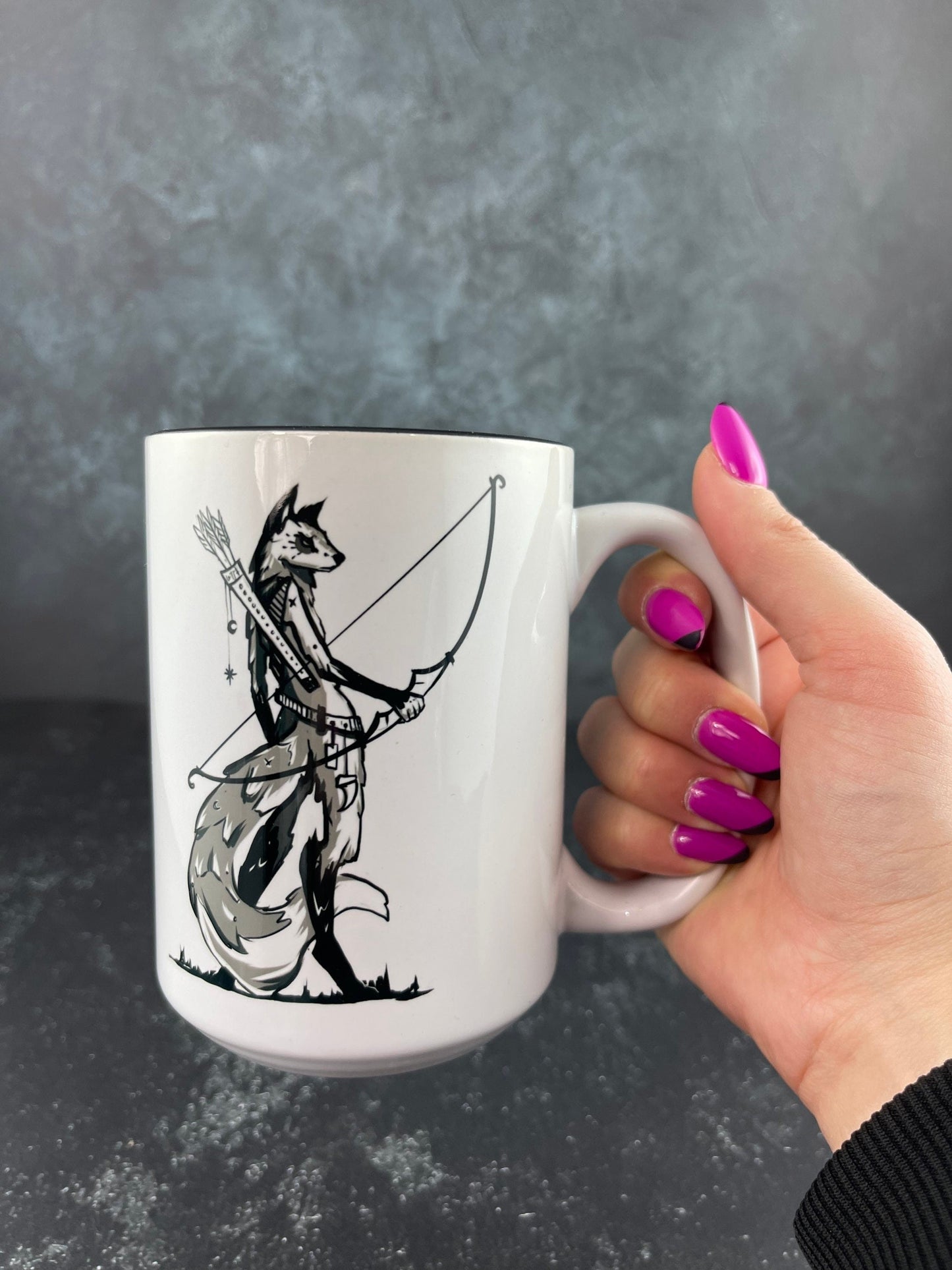 Ranger D&D class mug 450ml 15oz black inside / customization