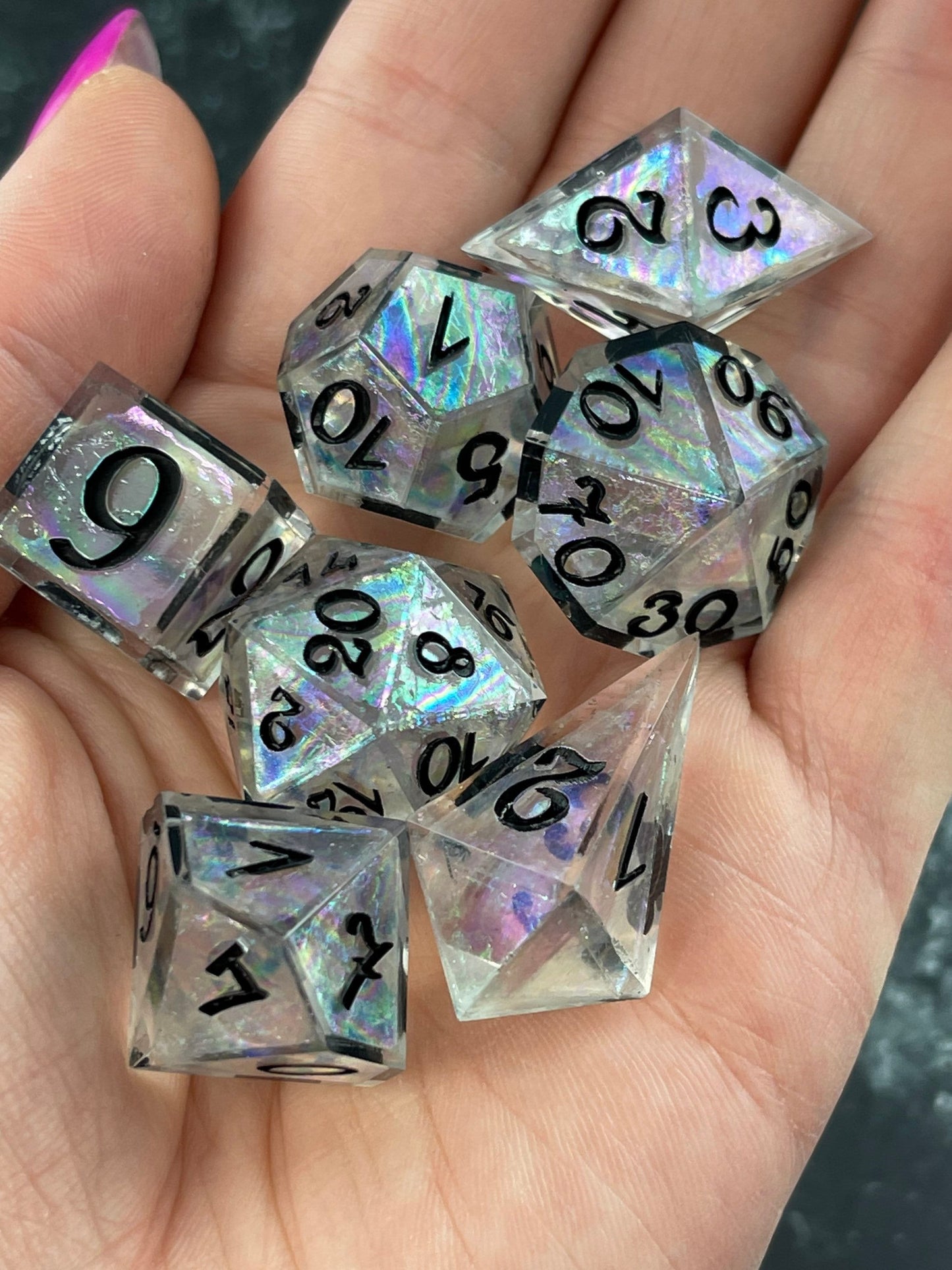 Ghost Bismuth 7pcs resin dice set