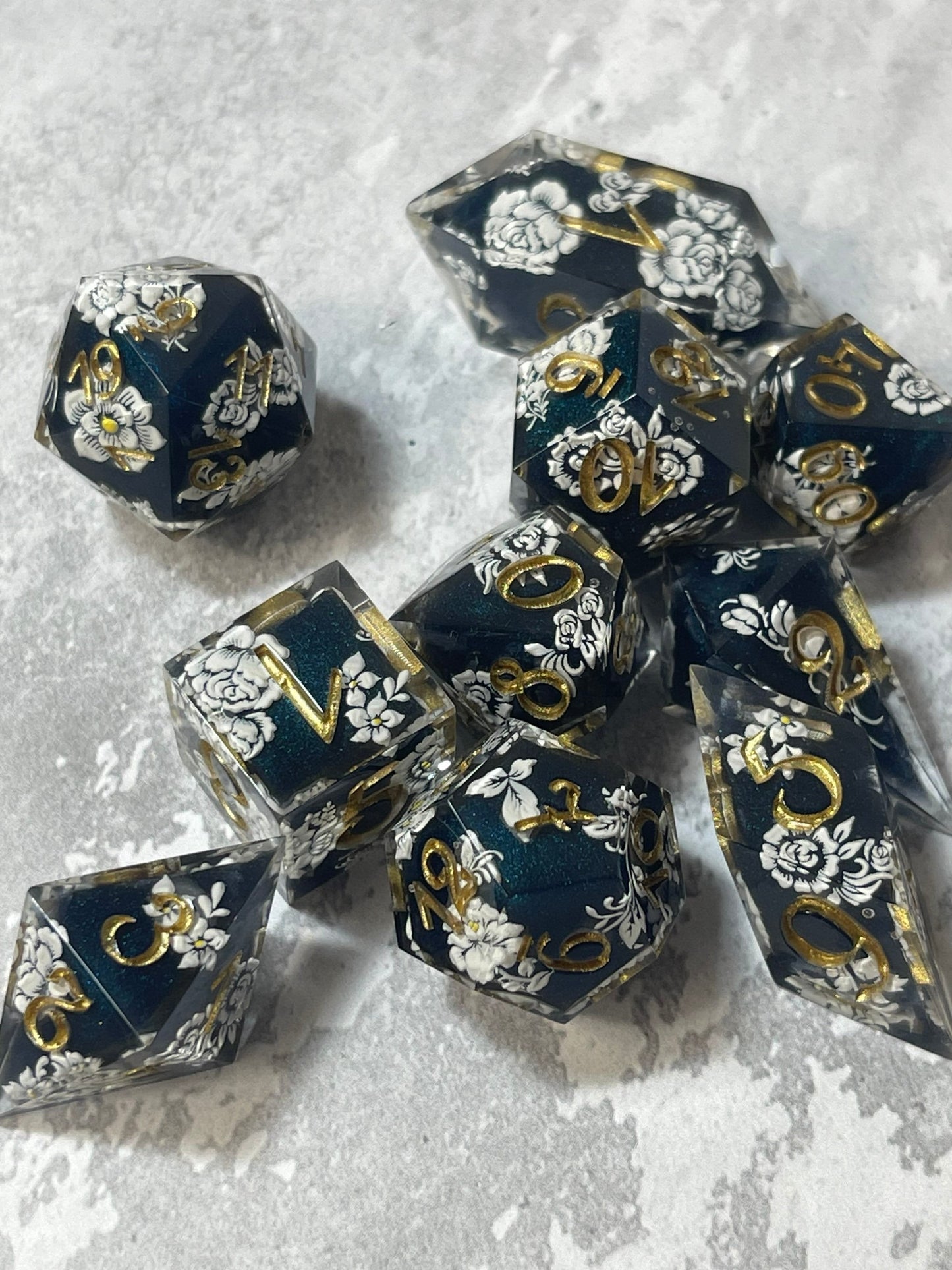 PREORDER Rococo handmade resin dice set 7pcs