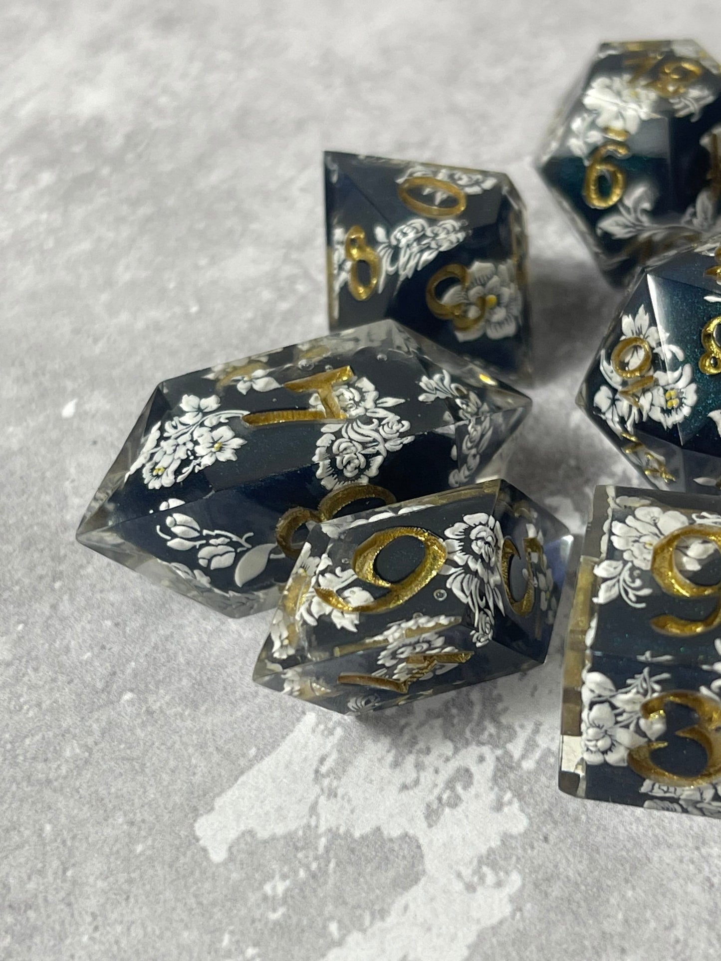 PREORDER Rococo handmade resin dice set 7pcs
