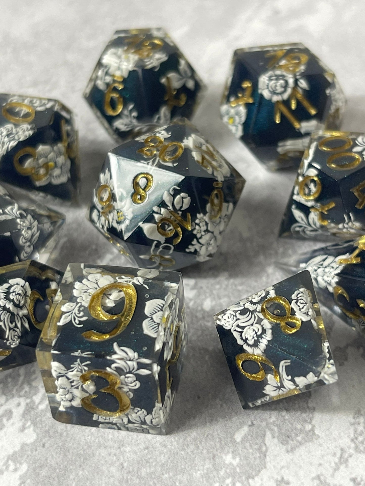 PREORDER Rococo handmade resin dice set 7pcs