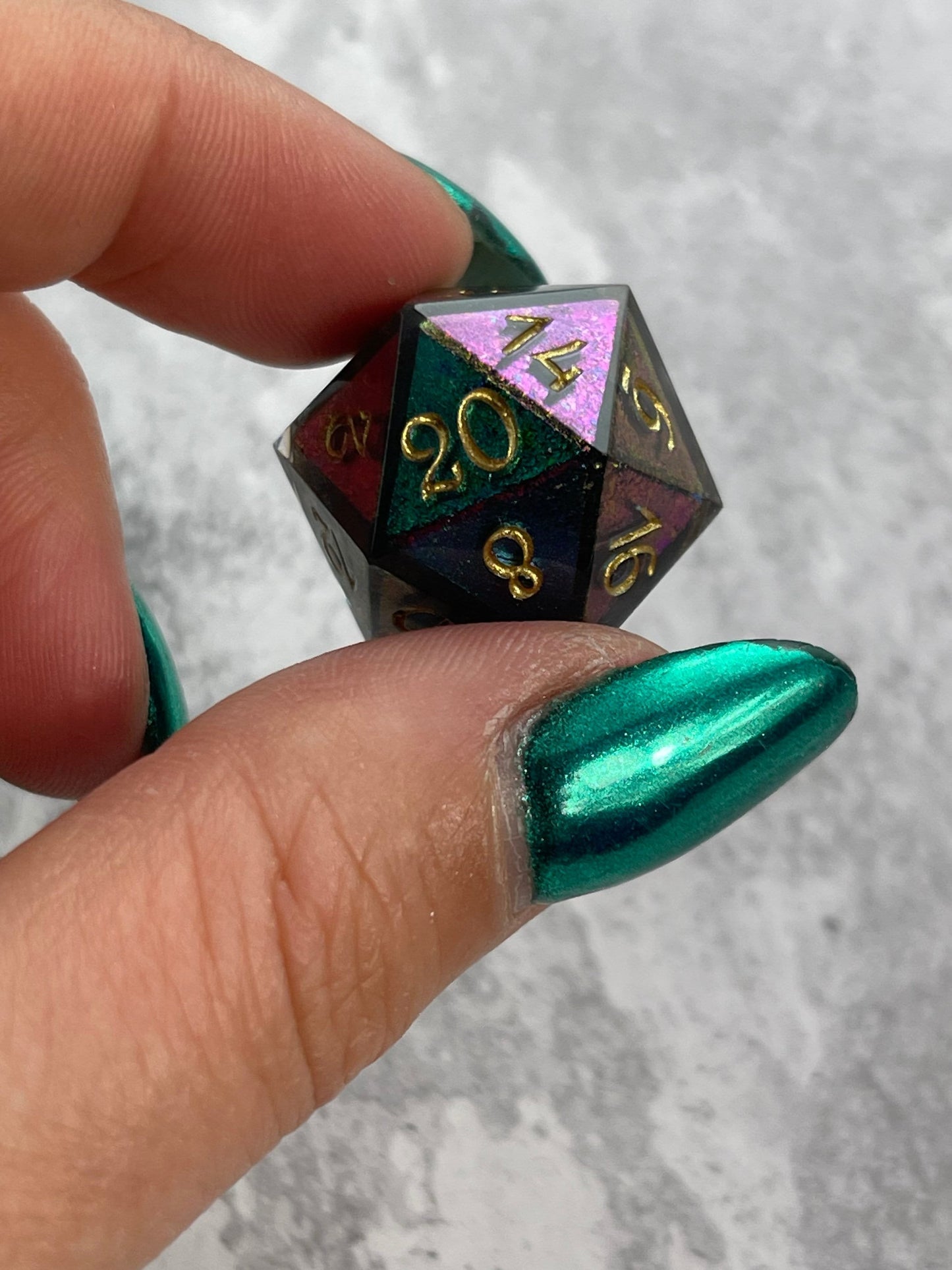 PREORDER Beetle Colorshift single D20 handmade resin dice