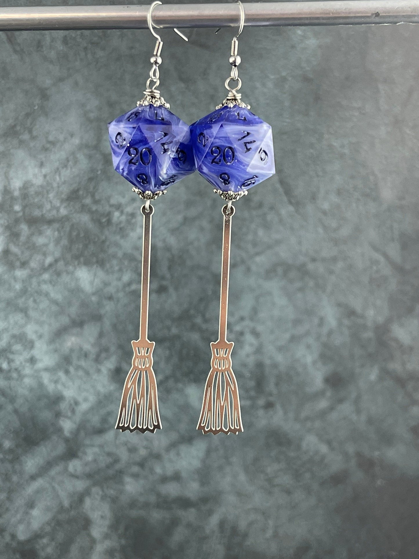 Witches D20 earrings